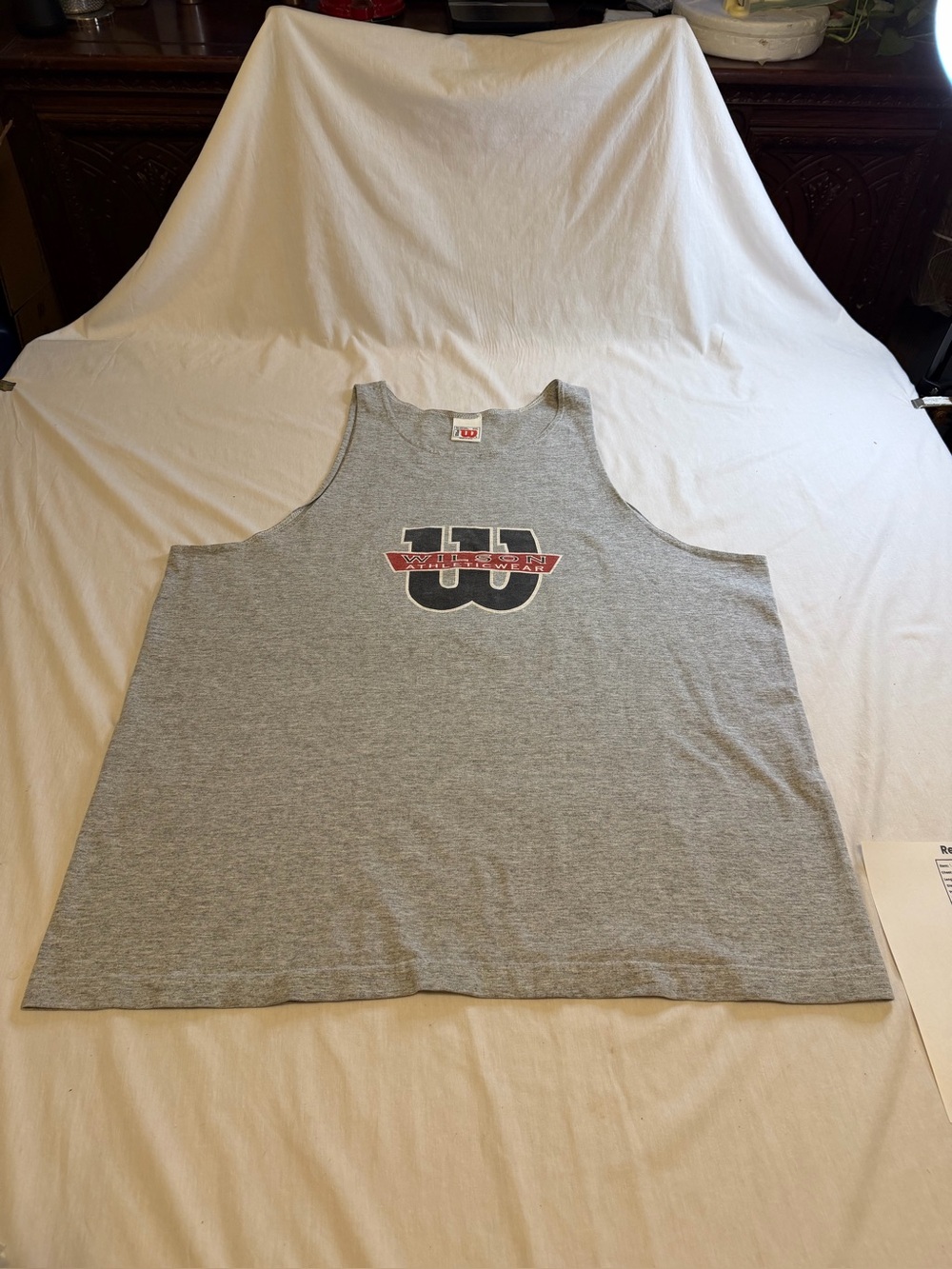 Wilson Athleticwear Gray Sleeveless Tank with 'W' Logo XXL